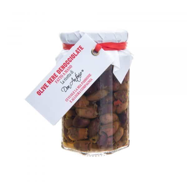Don Antonio Olive Nere Denocciolate Schwarze Oliven entsteint